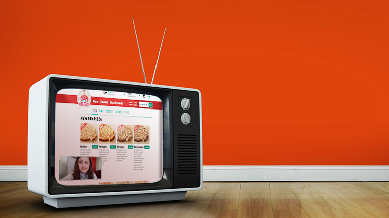  A composite image of a usability test on a television set